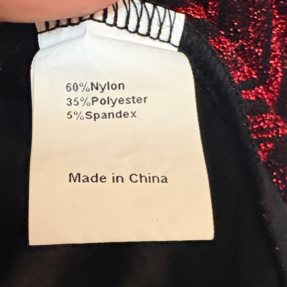 Allegra K Red & Black Sparkly Stripe Holiday Open Waterfall Cardigan NWOT - Picture 11 of 15
